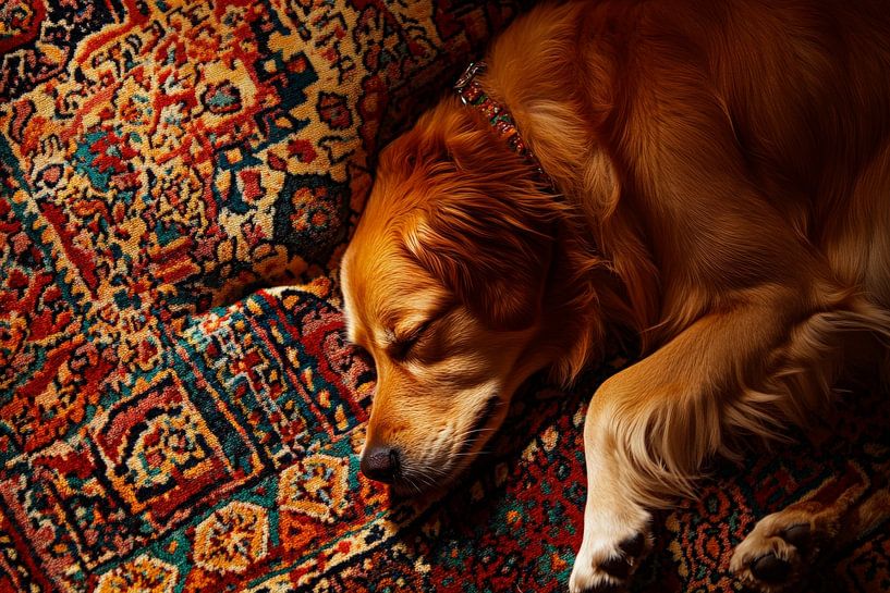 Schlafender Hund von Poster Art Shop