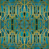 Art Deco Turquoise Goud