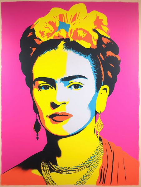 Portrait Frida | Kahlo rencontre Warhol Pop Art par Frank Daske | Foto & Design