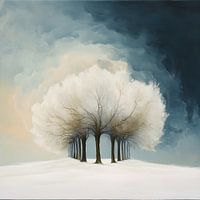 Serene landscape in Blue and White