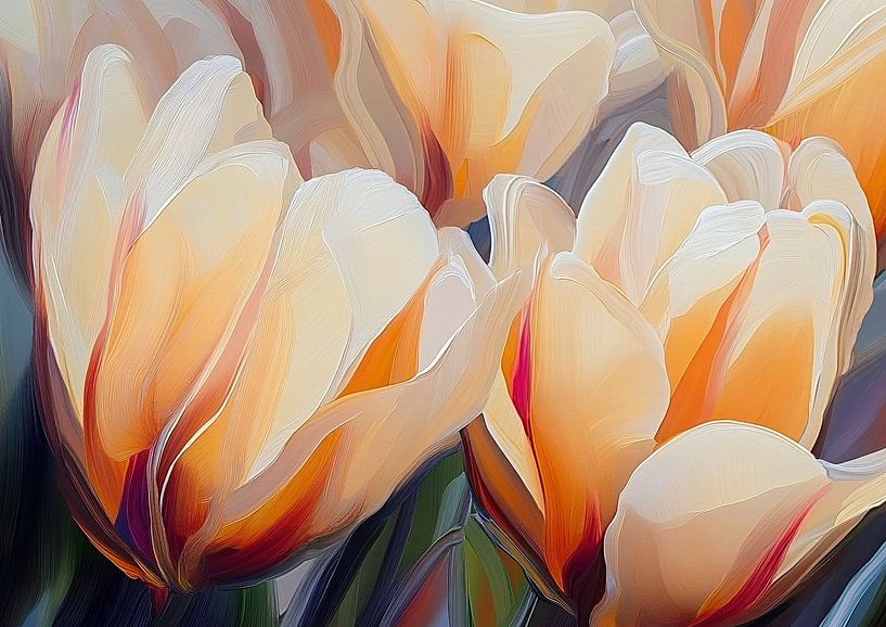 Abstracte Tulpen | Soft Bloom Twist van De Mooiste Kunst