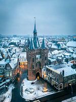 Der Sassenpoort Zwolle im Schnee