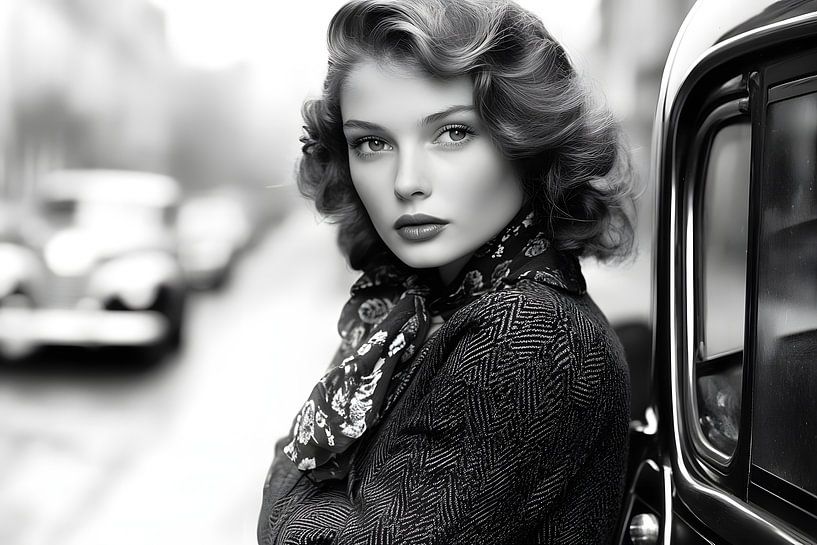 Die stilvolle Frau am Auto von Skyfall