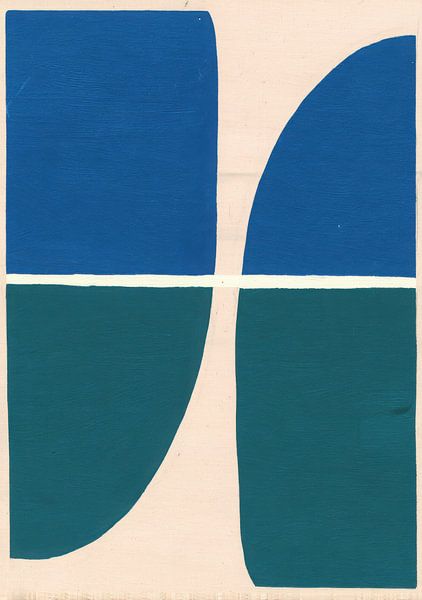 Œuvre d'art abstrait minimaliste bleu-vert par Niklas Maximilian