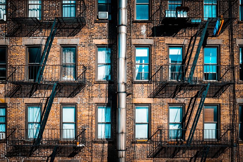 New York fire stairs and windows by MICHEL WETTSTEIN