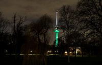 illuminated Euromast in Rotterdam