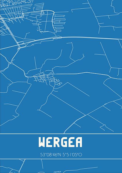 Blueprint | Map | Wergea (Fryslan) by Prints of Place