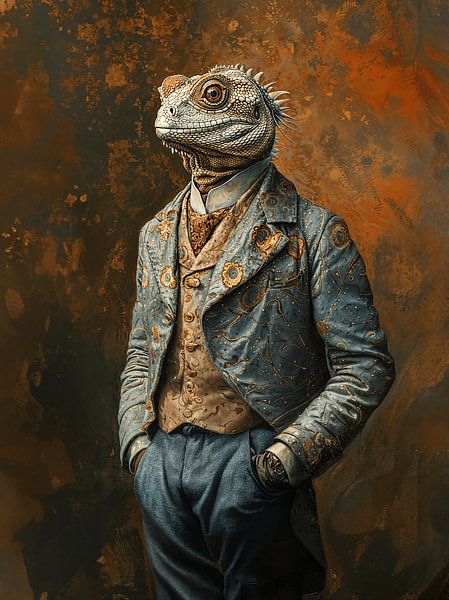 Animal portrait Eptil Lacerti by Nico Brons