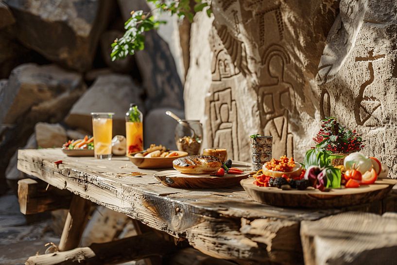 Nature morte minimaliste avec nourriture par Art & Soul Creations