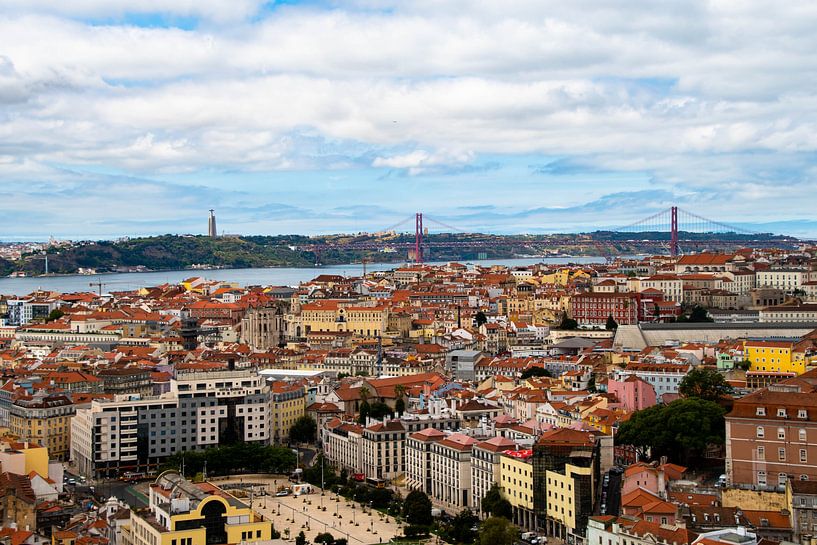 Paysage urbain de Lisbonne depuis les collines par Bliek Fotografie