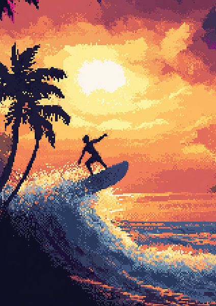 Surf Poster Surf Pixel Art par Niklas Maximilian