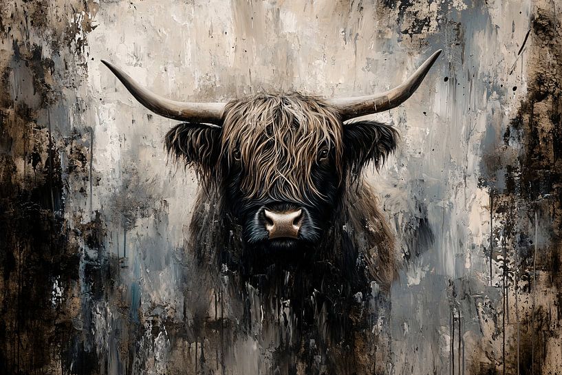 Schottischer Highlander mit Hörnern von Art & Soul Creations