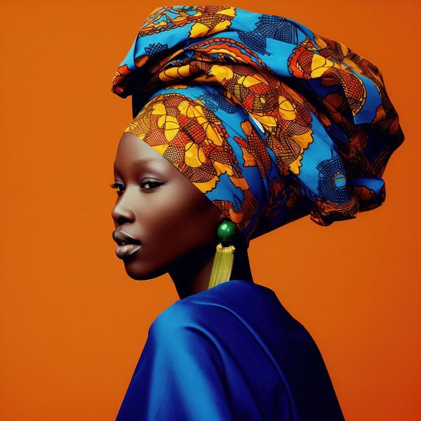 Colourful portrait of an African woman by Carla Van Iersel
