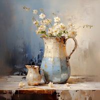 Still life milk jug with bouquet