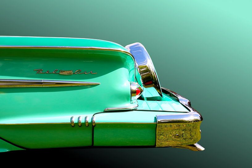 Heckflosse des 1958 Chevrolet Bel Air Impala von Peter Kraaibeek Fine Art