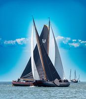 Skûtsjesilen bij lemmer overstag gaan