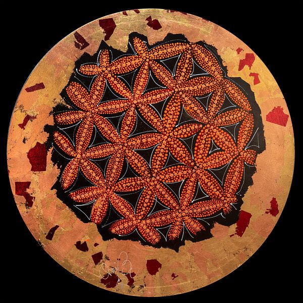 Australische Welt Blume des Lebens von Christel De Buyser