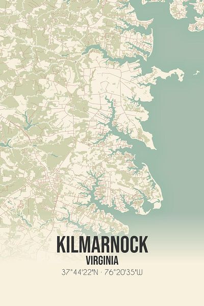 Vintage map of Kilmarnock (Virginia), USA. by Prints of Place