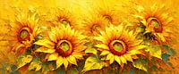 Sunflowers between light and stagnation - a painterly homage to the sunflower as a symbol of blossoming, transience and the quiet power of summer