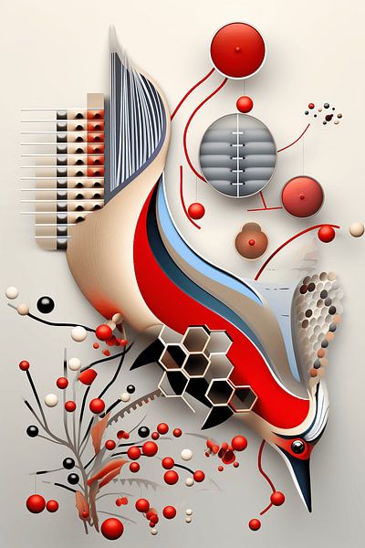 L'oiseau de la peste aux formes géométriques par Karina Brouwer