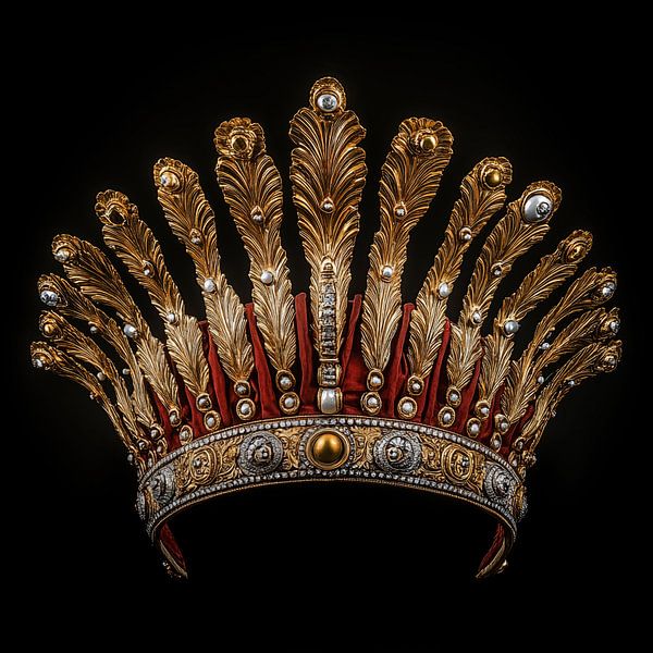 Goldene Krone mit Federn von TheXclusive Art