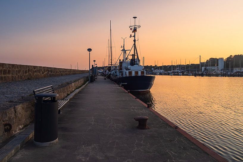 Ships in the harbour of Sassnitz on the island of Rügen by Rico Ködder