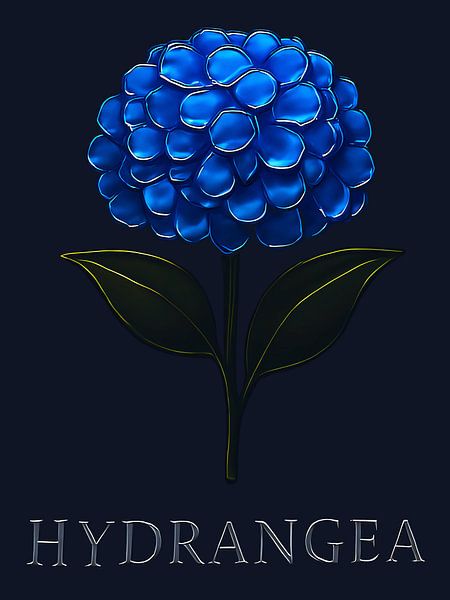Hydrangea Elegance - Blue hydrangea in bloom by A.D. Digital ART