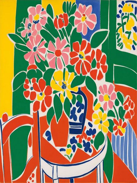 Flowers In A Vase Style Henri Matisse by TOAN TRAN