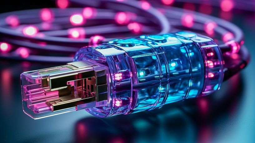 Buntes Glasfaserkabel für die schnelle Datenverbindung von Animaflora PicsStock