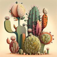 Cactus aux couleurs douces