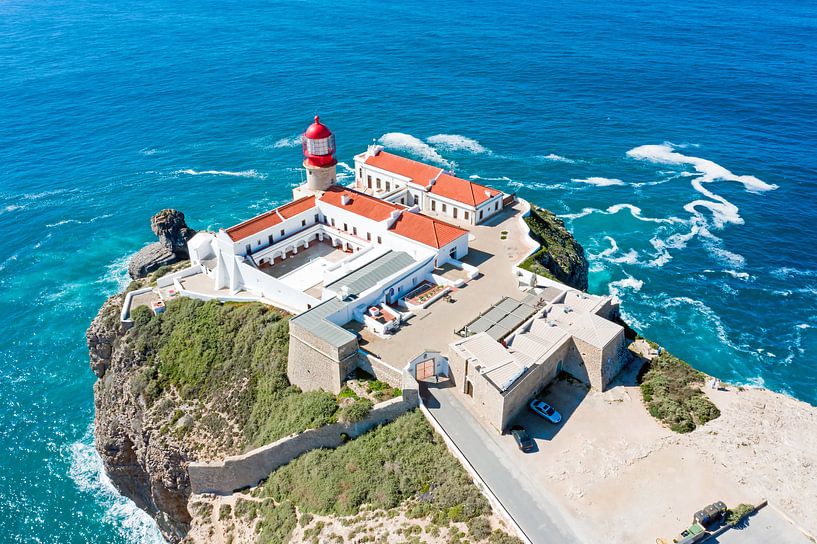 Vue aérienne du phare de Cabo Vicente à Sagres Portugal par Eye on You