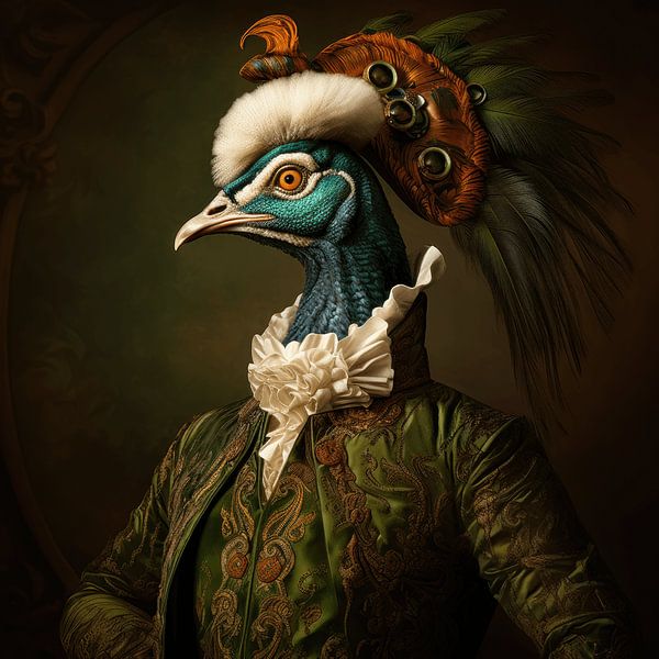 Portrait d'un paon noble par Ton Kuijpers