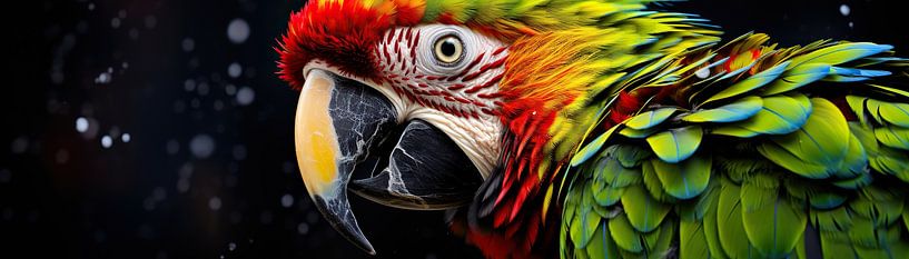 Red Parrot Colourful Portrait by ARTEO Paintings