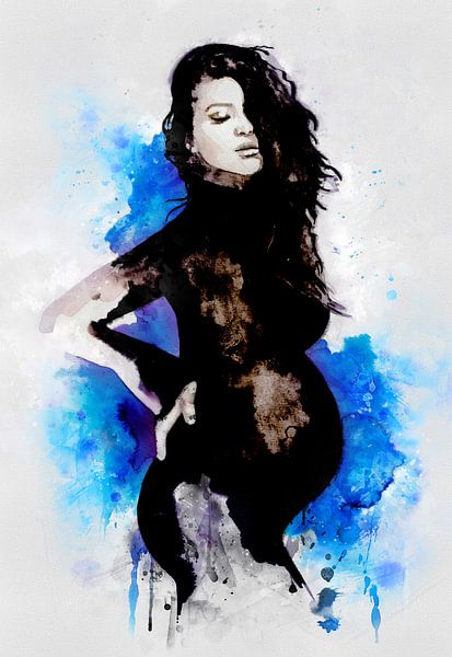 Illustration de mode d'une femme enceinte | Nuage bleu par MadameRuiz