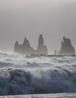 Raging sea near Vik i Myrdal in southern Iceland
