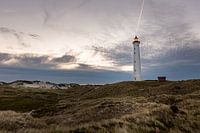 Lyngvig Fyr Lighthouse by night