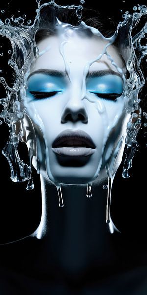 Beauty of a woman model covered in water by Art Bizarre