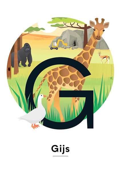 Affiche nominative Gijs par Hannah Barrow