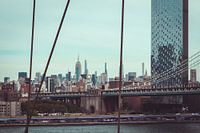 New York skyline as seen from the Brooklyn Bridge