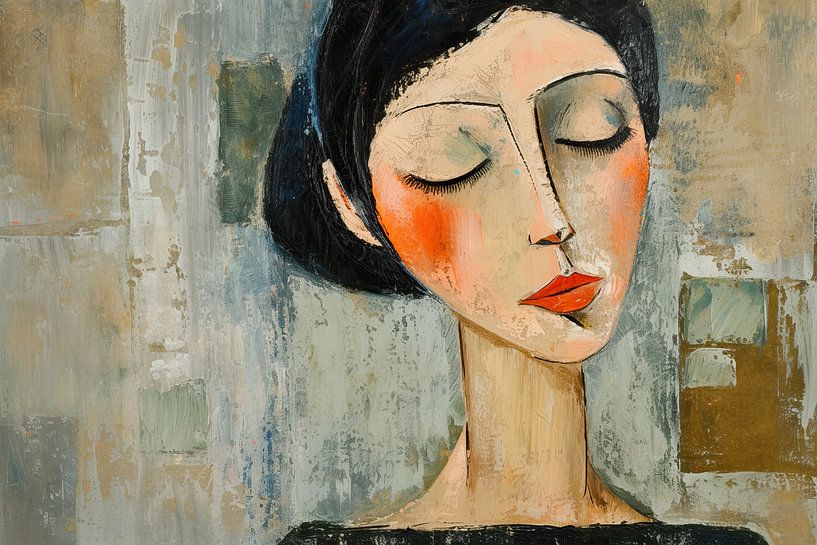 Modernes Frauenporträt von Kunst Laune