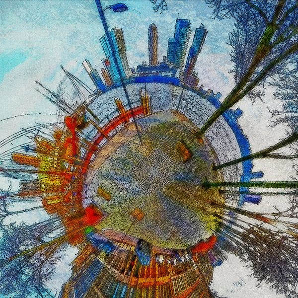 Bolpanorama Veerhaven Rotterdam van Frans Blok - foto's, kunst en andere wanddecoratie