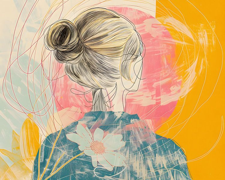 The Woman and the pink sunset (Die Frau und die rosafarbene Sonne) von Georgia Chagas