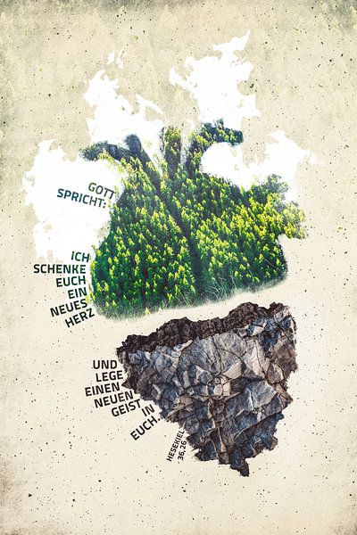 Jahreslosung 2017: Gott spricht: Ich schenke euch ein neues Herz und lege einen neuen Geist in euch. von Jonathan Schöps | UNDARSTELLBAR.DE — Visuelle Gedanken zu Gott