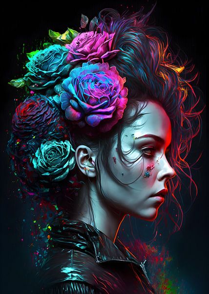 Punk Mit bunten Rosen von haroulita