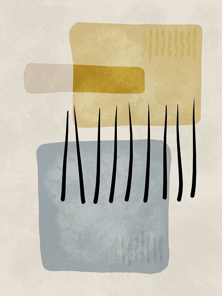 Moderne abstrakte organische Formen und Linien in Pastelltönen von Imaginative