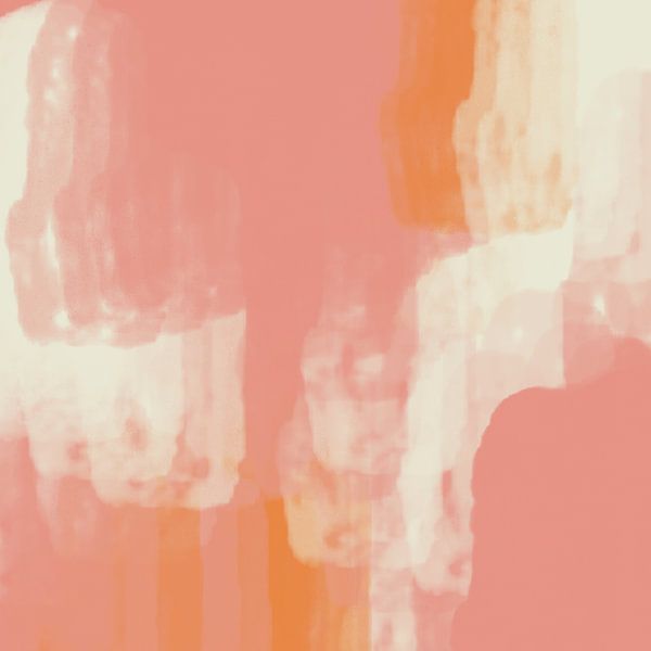 Art abstrait aux couleurs néon et pastel. Saumon, rose, blanc n° 2 par Dina Dankers