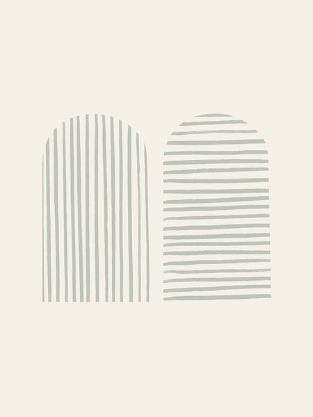 Striped Arches | Sage Green by Bohomadic Studio