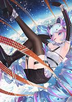 Fille de l'anime dans l'espace