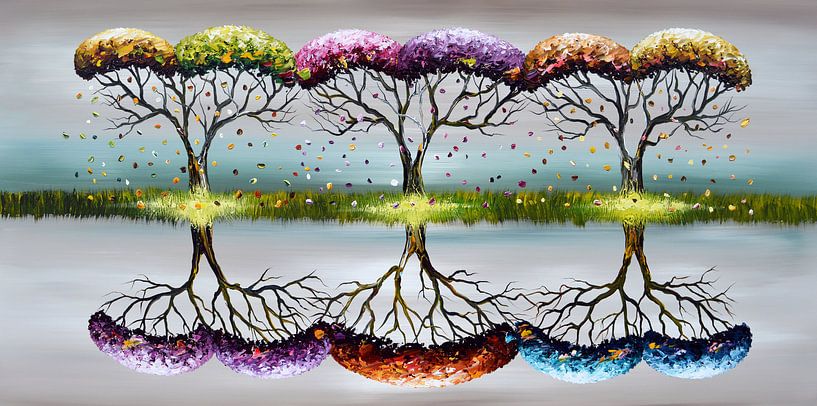 Bunte Jahreszeiten von Gena Theheartofart