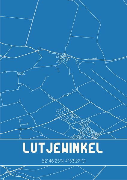 Plan d'ensemble | Carte | Lutjewinkel (Noord-Holland) par Affiches de lieux